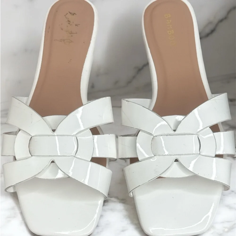 BAMBOO White Patent Mules - Picture 3 of 7
